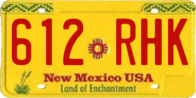 NM license plate 612RHK