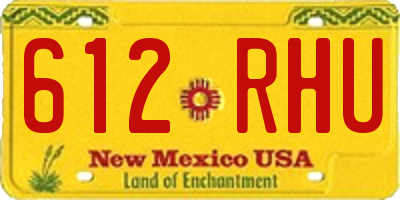 NM license plate 612RHU