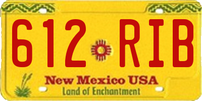 NM license plate 612RIB