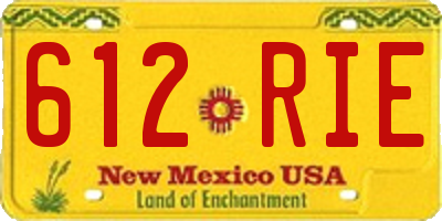 NM license plate 612RIE
