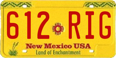 NM license plate 612RIG