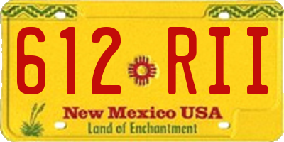 NM license plate 612RII