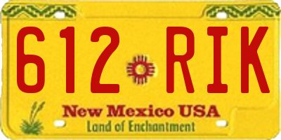 NM license plate 612RIK