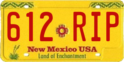 NM license plate 612RIP