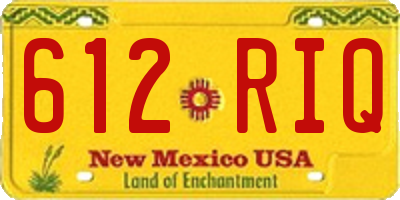 NM license plate 612RIQ