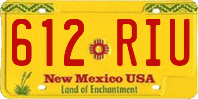 NM license plate 612RIU
