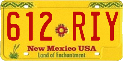NM license plate 612RIY