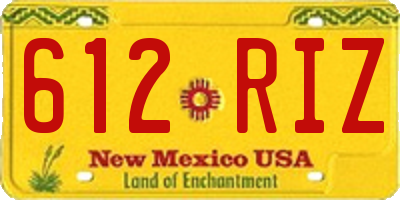 NM license plate 612RIZ