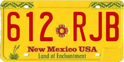 NM license plate 612RJB
