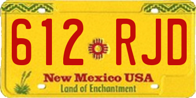 NM license plate 612RJD