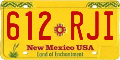 NM license plate 612RJI