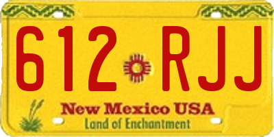 NM license plate 612RJJ