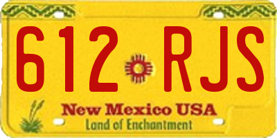 NM license plate 612RJS
