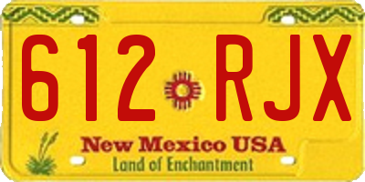 NM license plate 612RJX