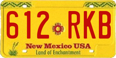 NM license plate 612RKB