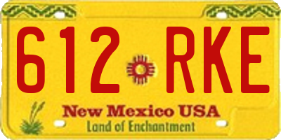 NM license plate 612RKE