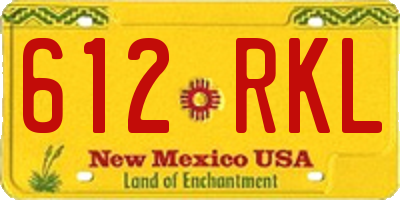NM license plate 612RKL