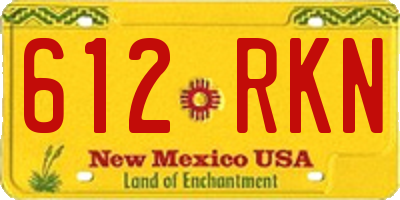 NM license plate 612RKN