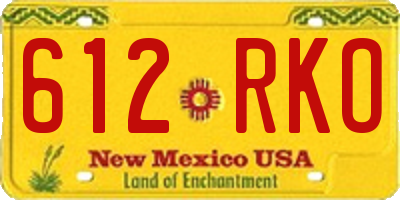 NM license plate 612RKO