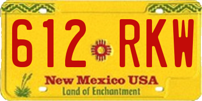 NM license plate 612RKW