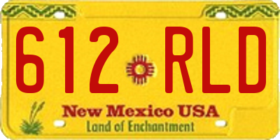 NM license plate 612RLD