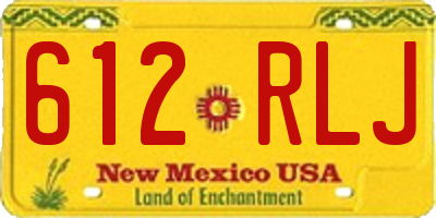 NM license plate 612RLJ