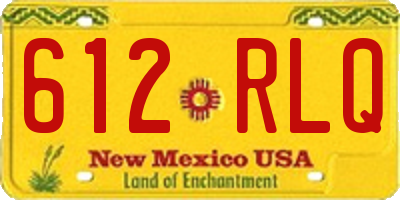 NM license plate 612RLQ