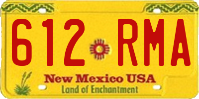 NM license plate 612RMA
