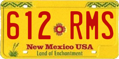 NM license plate 612RMS