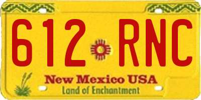 NM license plate 612RNC