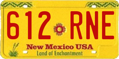 NM license plate 612RNE
