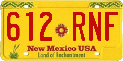 NM license plate 612RNF