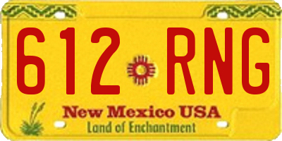 NM license plate 612RNG