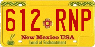 NM license plate 612RNP