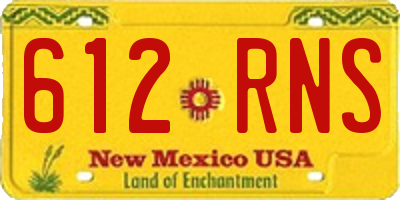 NM license plate 612RNS