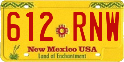 NM license plate 612RNW