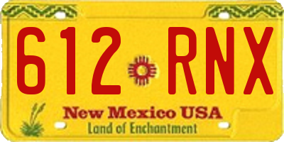 NM license plate 612RNX