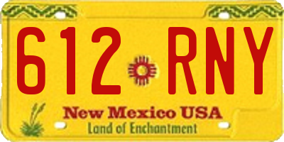 NM license plate 612RNY