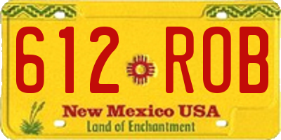 NM license plate 612ROB