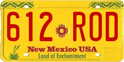 NM license plate 612ROD
