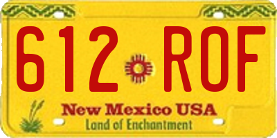 NM license plate 612ROF