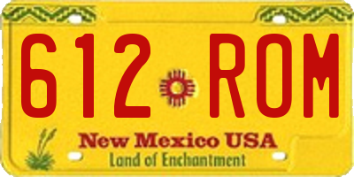 NM license plate 612ROM