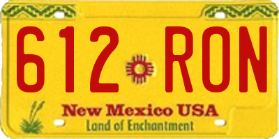 NM license plate 612RON