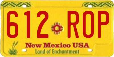 NM license plate 612ROP