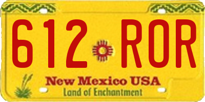 NM license plate 612ROR