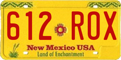NM license plate 612ROX
