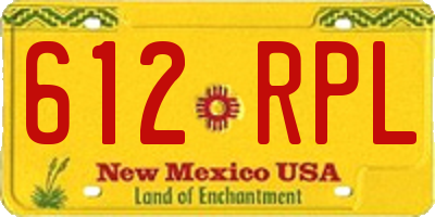 NM license plate 612RPL
