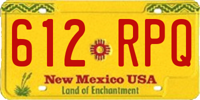 NM license plate 612RPQ