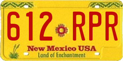 NM license plate 612RPR