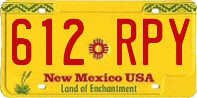 NM license plate 612RPY